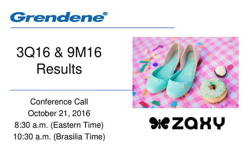 Miniature Grendene Rapport trimestriel 2016-q3