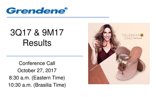 Miniature Grendene Rapport trimestriel 2017-q3