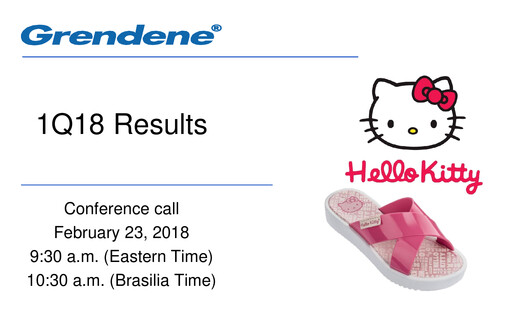 Miniature Grendene Rapport trimestriel 2018-q1