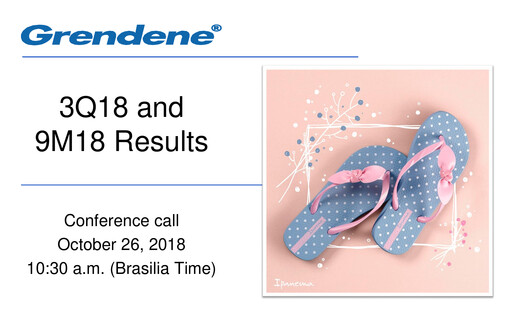 Miniature Grendene Rapport trimestriel 2018-q3
