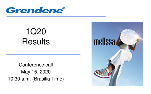 Miniature Grendene Rapport trimestriel 2020-q1