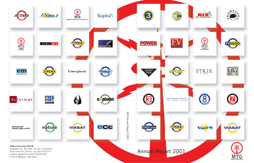 Miniature Modern Times Group (MTG)  Rapport annuel 2001