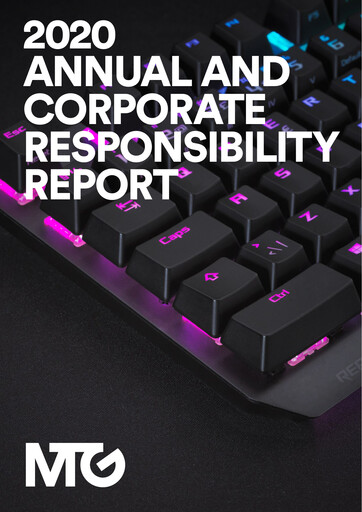 Miniature Modern Times Group (MTG)  Rapport annuel 2020