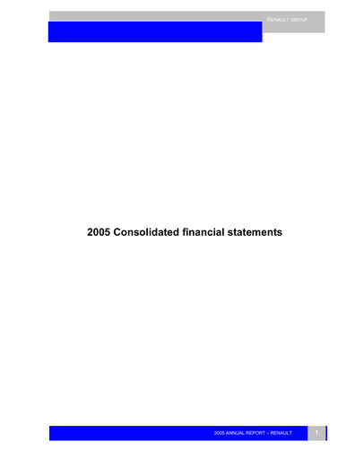 Thumbnail Renault Financial Statement 2005