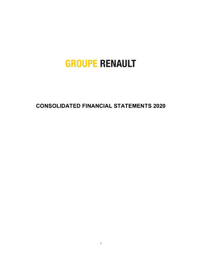 Thumbnail Renault Financial Statement 2020