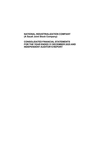 Vorschaubild National Industrialization Company (Saudi Arabia) Finanzmitteilung 2025