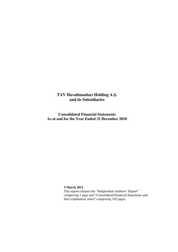 Thumbnail TAV Airports Holding Financial Statement 2010