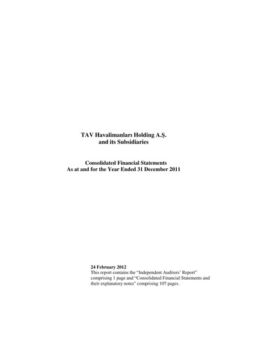 Thumbnail TAV Airports Holding Financial Statement 2011