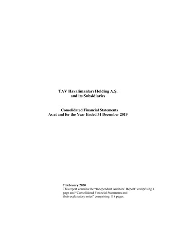 Thumbnail TAV Airports Holding Financial Statement 2019