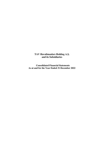 Thumbnail TAV Airports Holding Financial Statement 2022
