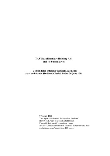Thumbnail TAV Airports Holding Half-year Report 2011