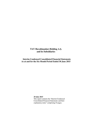 Thumbnail TAV Airports Holding Half-year Report 2015