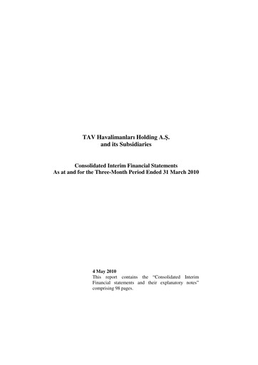 Thumbnail TAV Airports Holding Quarterly Report 2010-q1