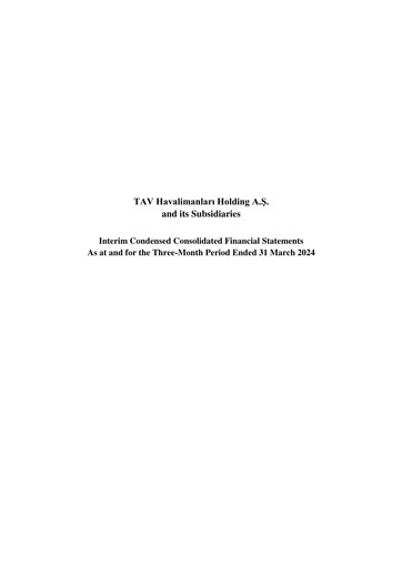 Thumbnail TAV Airports Holding Quarterly Report 2024-q1