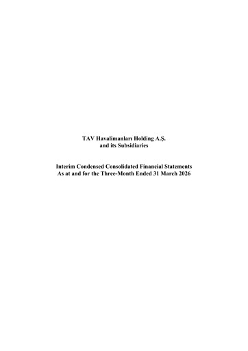Miniature TAV Airports Holding Rapport trimestriel 2026-q1