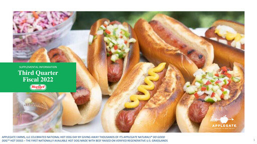Thumbnail Hormel Foods Quarterly Report 2022-q3