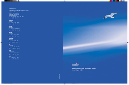Thumbnail Sasken Technologies
 Annual Report 2002-2003