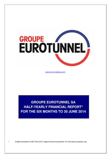 Thumbnail Getlink Half-year Report 2014-h1