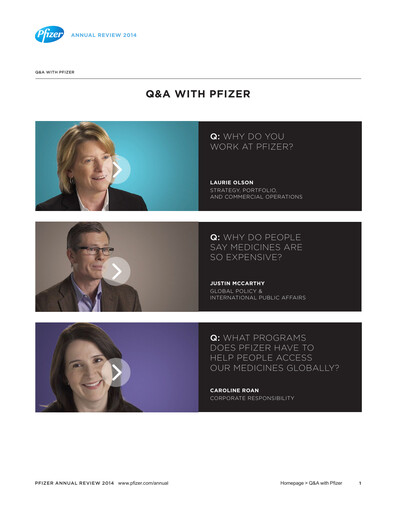 Miniature Pfizer Rapport annuel 2014
