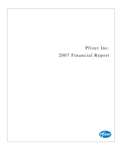 Thumbnail Pfizer Financial Report 2007