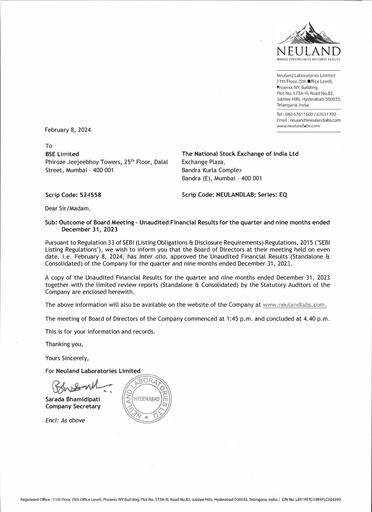 Vorschaubild Neuland Laboratories Quartalsbericht 2023-q3