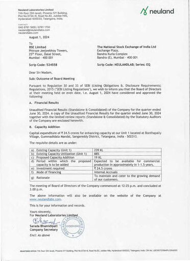 Vorschaubild Neuland Laboratories Quartalsbericht 2024-q1