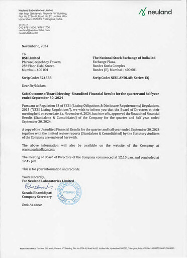 Vorschaubild Neuland Laboratories Quartalsbericht 2024-q2
