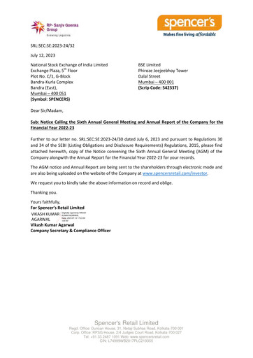 Thumbnail Spencer's Retail
 Annual Report 2022-2023