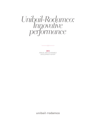 Thumbnail Unibail-Rodamco-Westfield Annual Report 2012