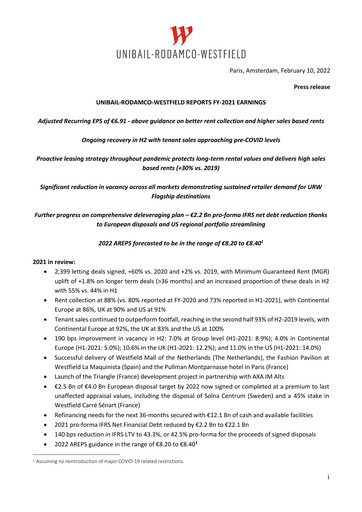 Thumbnail Unibail-Rodamco-Westfield Financial Report 2021