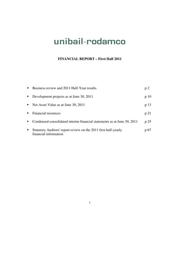 Vorschaubild Unibail-Rodamco-Westfield Halbjahresbericht 2011-h1