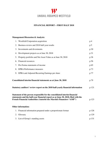 Thumbnail Unibail-Rodamco-Westfield Half-year Report 2018-h1