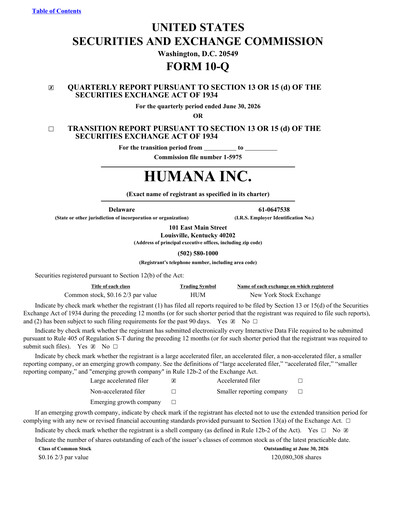 Thumbnail Humana Quarterly Report 2026-q2