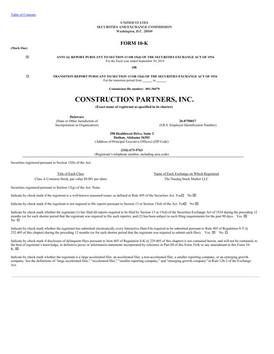 Vorschaubild Construction Partners
 Jahresbericht 2017-2018