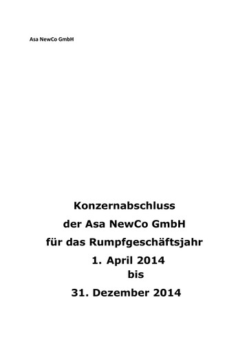 Thumbnail Scout24 (ImmoScout24) Financial Report 2014