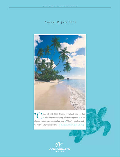 Thumbnail Consolidated Water Annual Report 2002
