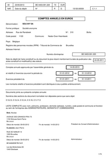 Vorschaubild Solvay Finanzmitteilung 2012