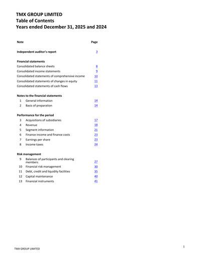 Thumbnail TMX Group
 Financial Statement 2025
