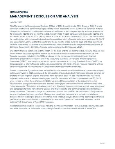 Thumbnail TMX Group
 Quarterly Report 2026-q2