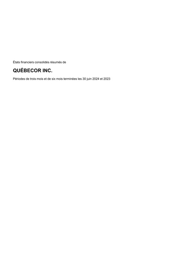 Thumbnail Quebecor Quarterly Report 2024-q2