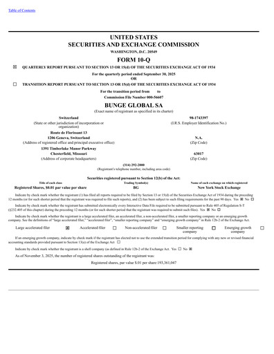 Thumbnail Bunge Global SA Quarterly Report 2025-q3