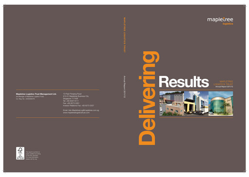 Thumbnail Mapletree Logistics Trust Annual Report 2011-2012