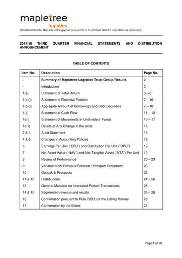 Thumbnail Mapletree Logistics Trust Quarterly Report 2017-q3