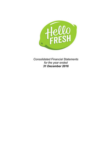 Thumbnail HelloFresh Financial Statement 2016