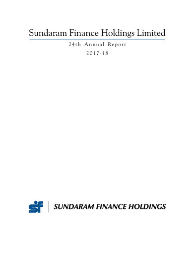 Thumbnail Sundaram Finance Annual Report 2017-2018