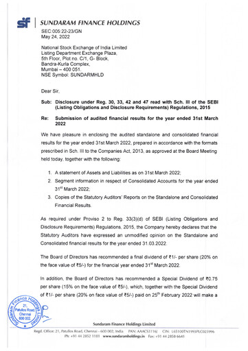 Thumbnail Sundaram Finance Financial Statement 2021-2022