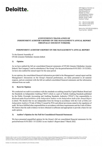 Thumbnail OYAK Çimento Annual Report 2021