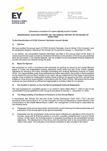 Thumbnail OYAK Çimento Annual Report 2023