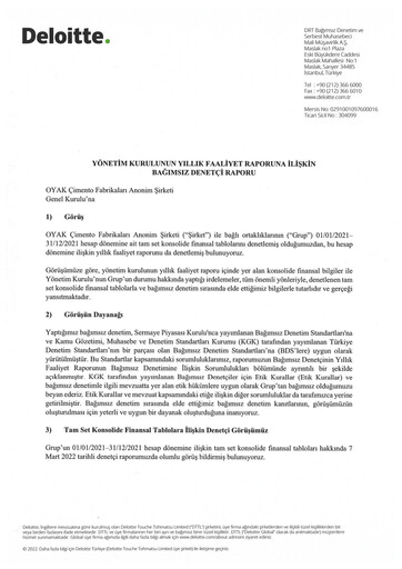 Thumbnail OYAK Çimento Annual Report 2021