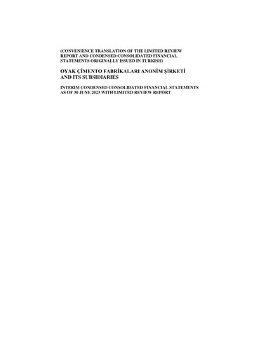 Miniature OYAK Çimento Bilan financier 2023-h1